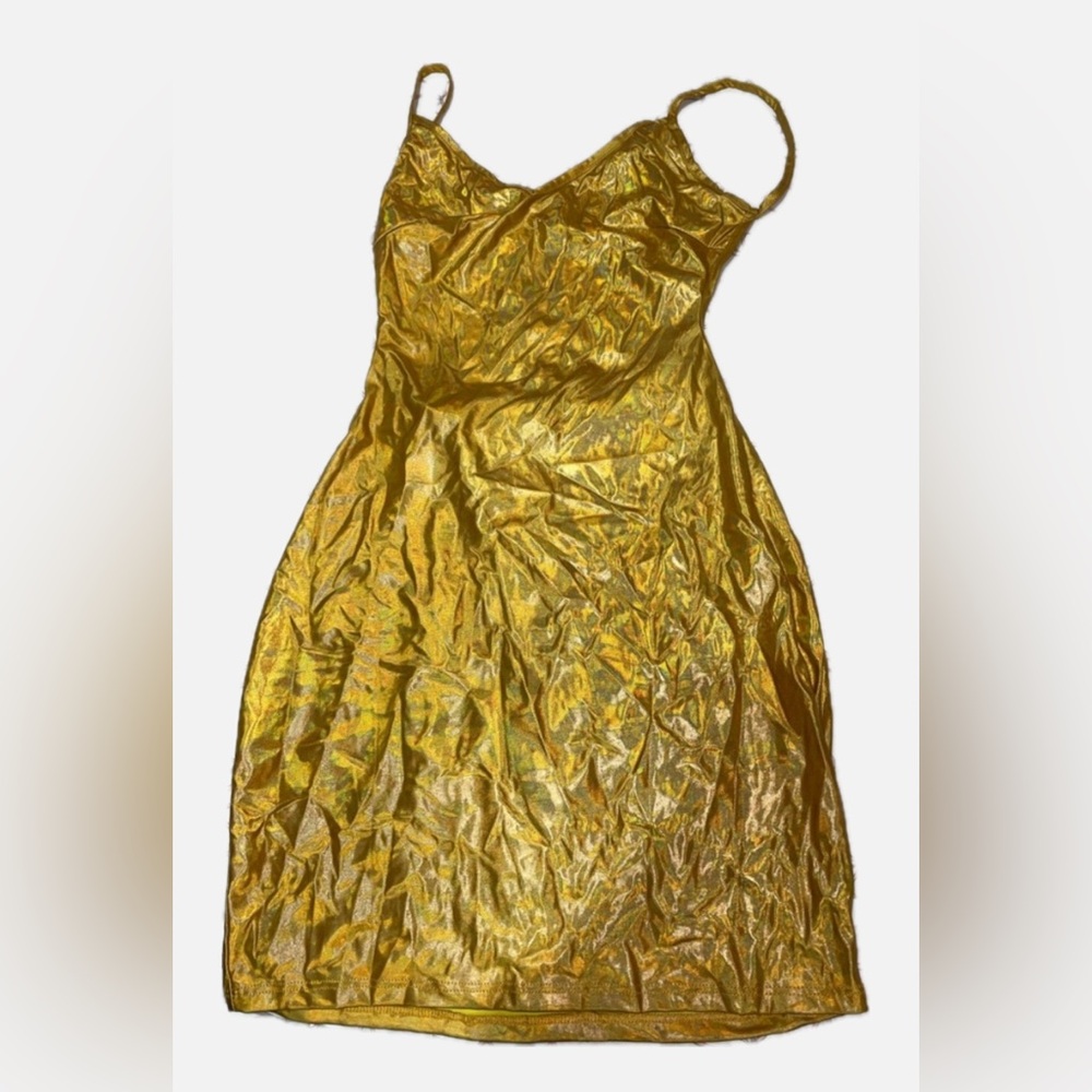 Gold Spaghetti Strap Slip Dress for Cocktail NWOT